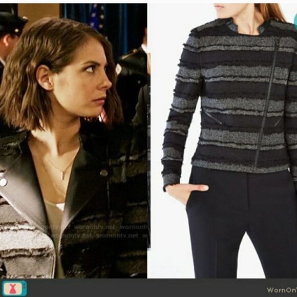 BCBG Max Azria Jaison Fringe Moto Jacket ASO Willa Holland Size S - Picture 3 of 13